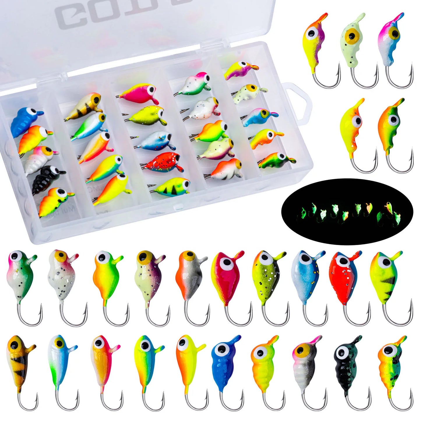 Goture Ice Fishing Jigs Set For Bass And Crappie Winter Jigging