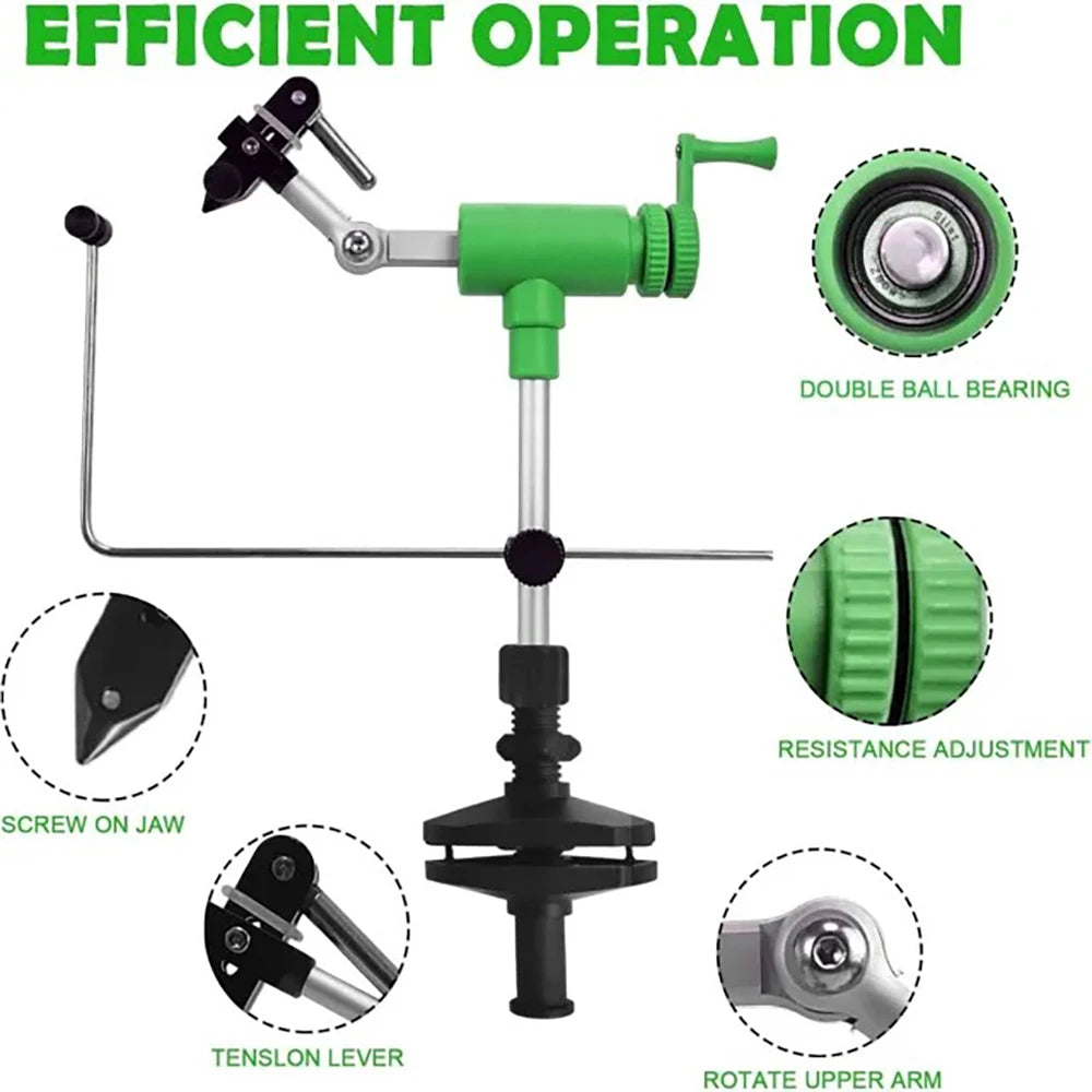 Aventik 360 Rotary Fly Tying Vise Aluminum Carbon Steel Jaws