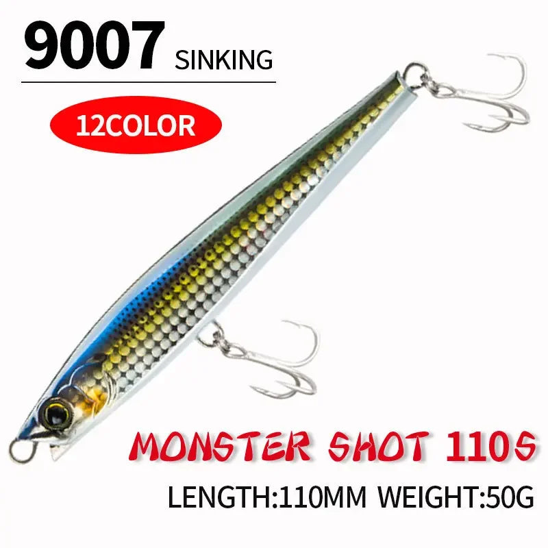 YTYIN Bass Lure Sinking Minnow Pencil Saltwater Bait