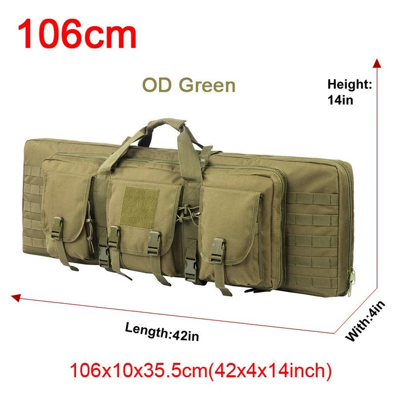 LQARMY Tactical Double Rifle Case with Molle Bag Sniper
