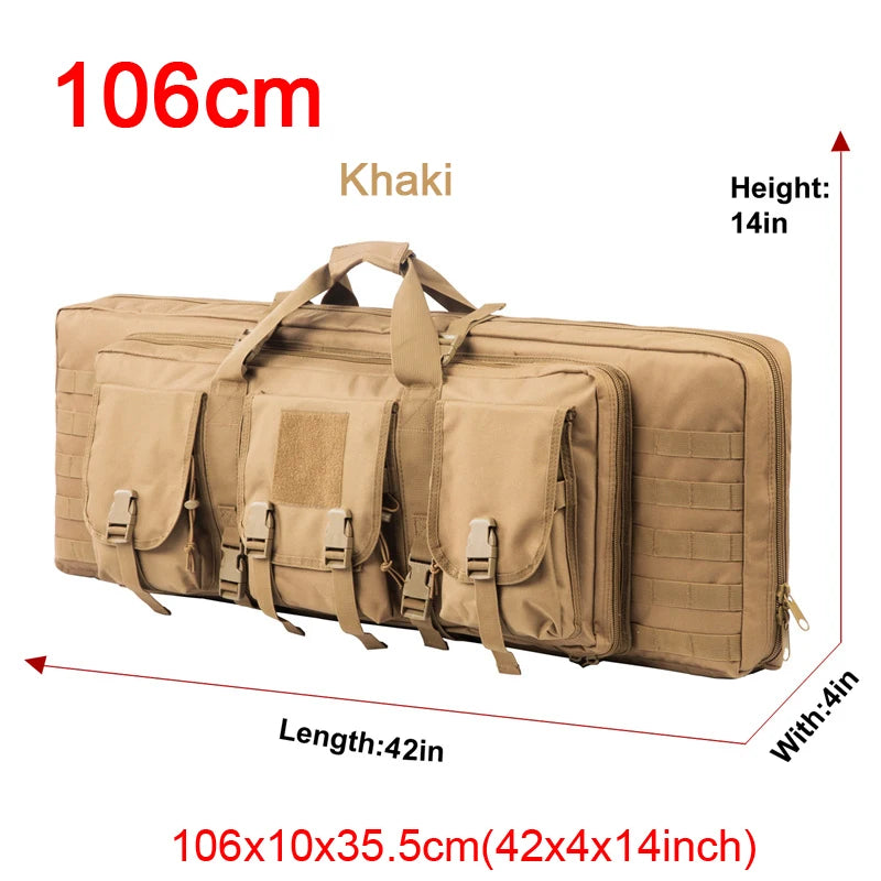 LQARMY Tactical Double Rifle Case with Molle Bag Sniper