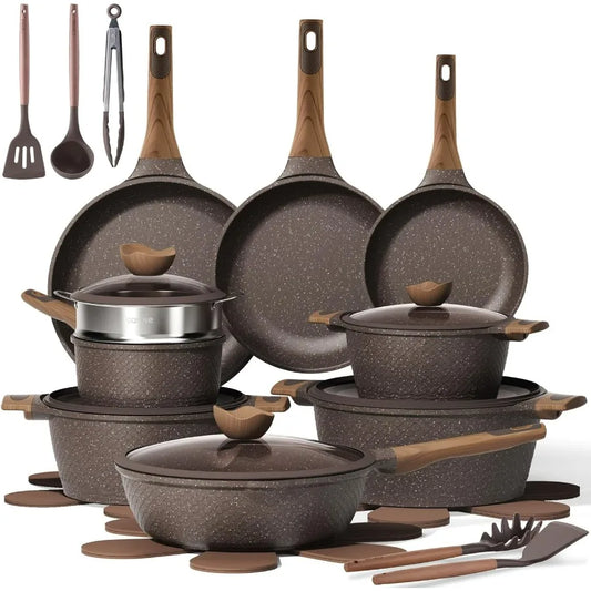 Hignconcerned 26Pcs Nonstick Cookware Set Induction PFOA Free