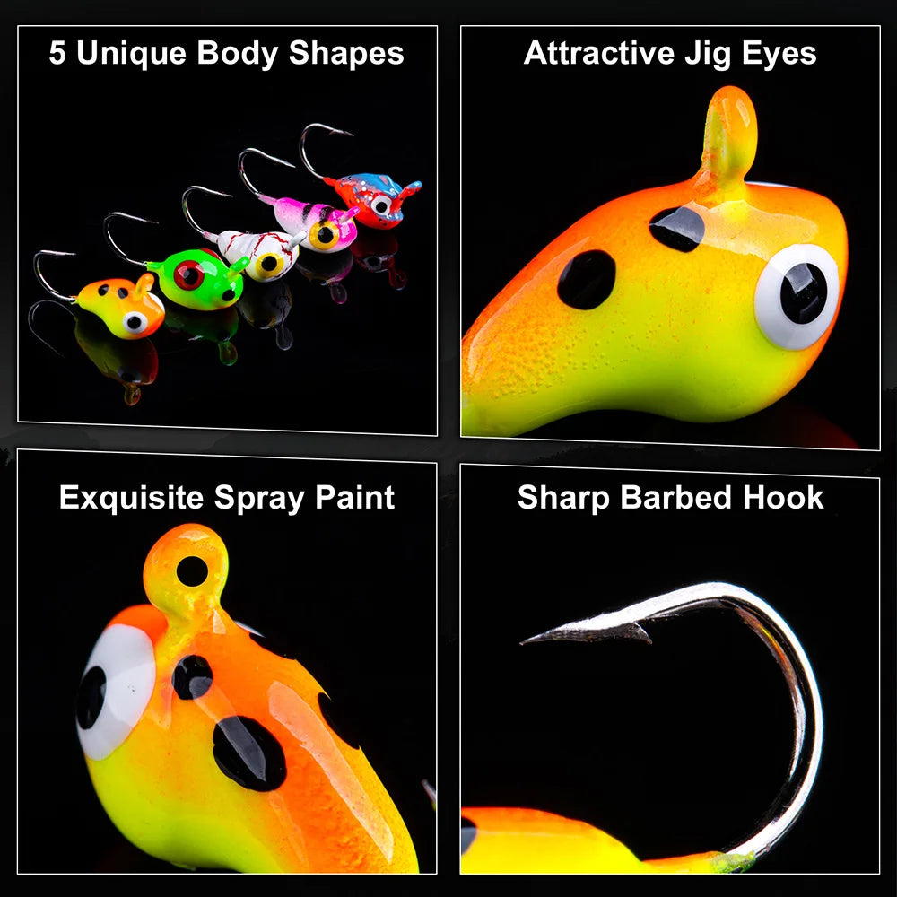 Goture Ice Fishing Jigs Set For Bass And Crappie Winter Jigging