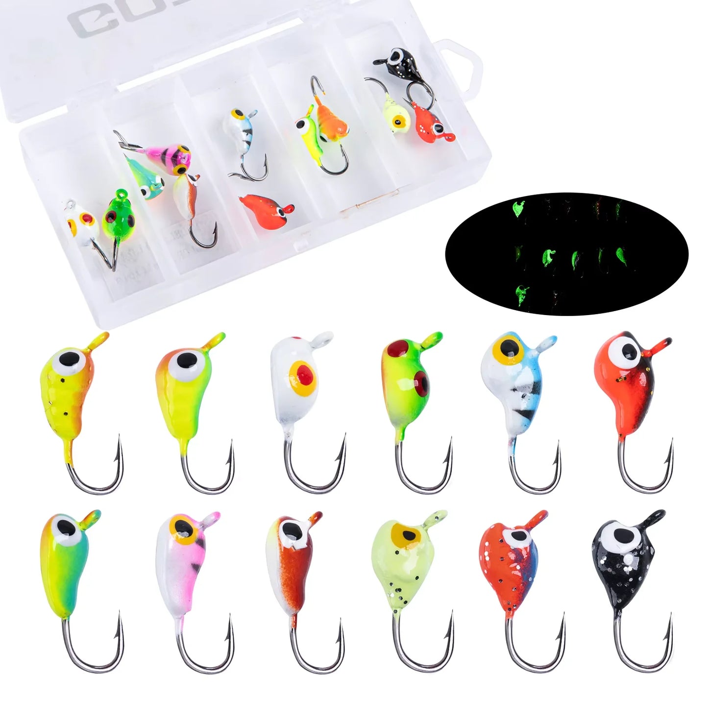 Goture Ice Fishing Jigs Set For Bass And Crappie Winter Jigging