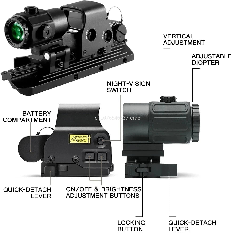 558 Holographic Red Dot Sight For G43 G33 With Magnifier