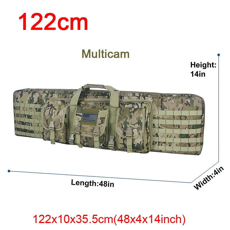 LQARMY Tactical Double Rifle Case with Molle Bag Sniper