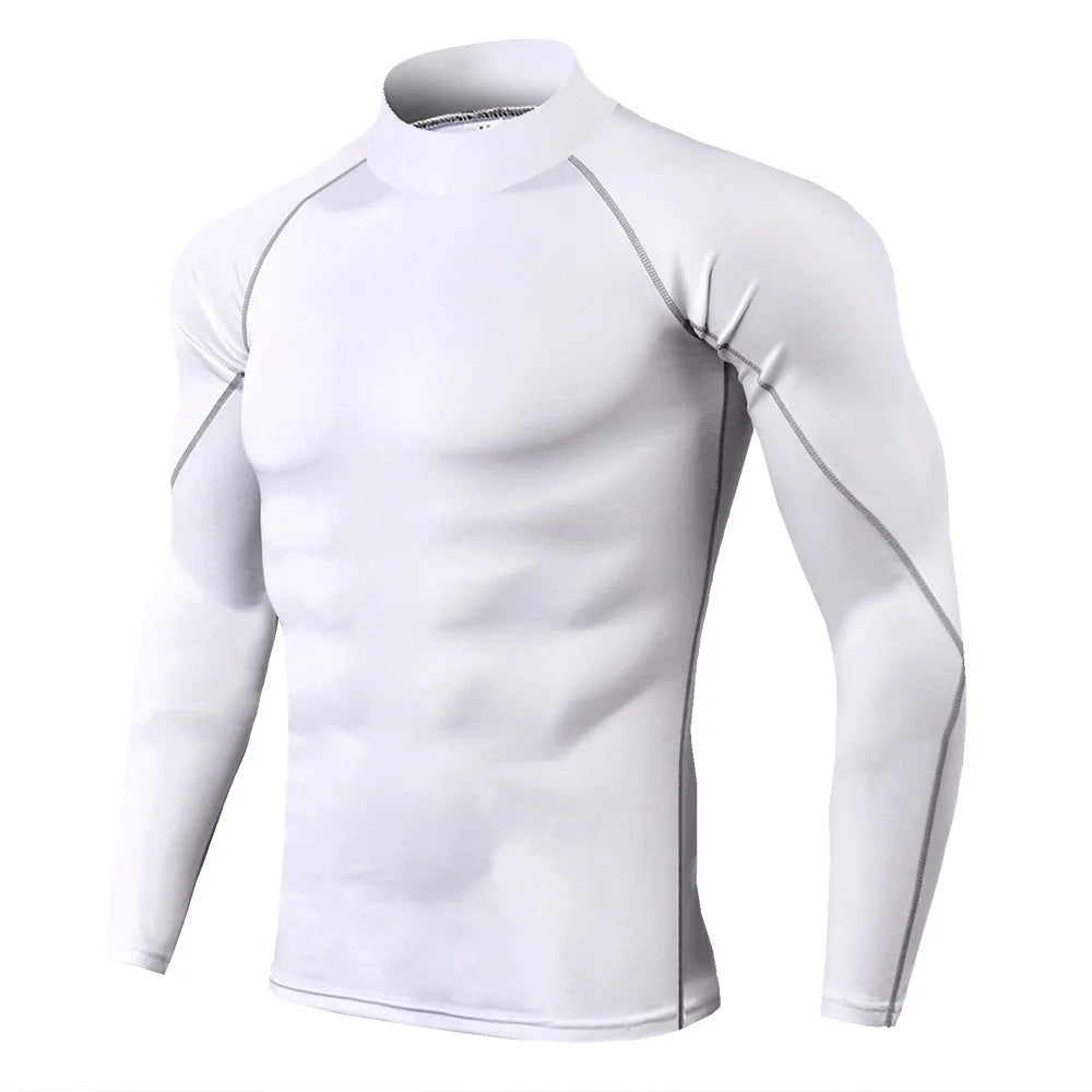 GACAYALLCN Mens Quick Dry Running T Shirt Long Sleeve Compression Top