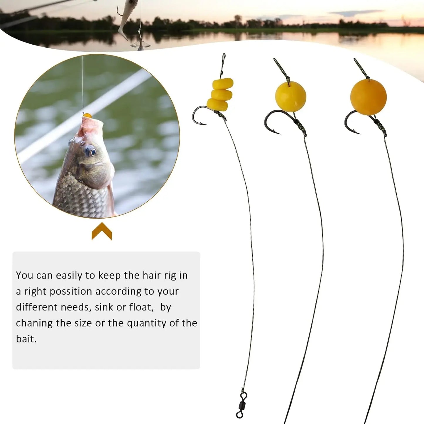 DOVESUN Carp Rig Kit With Heavy Barbed Hooks And Baits