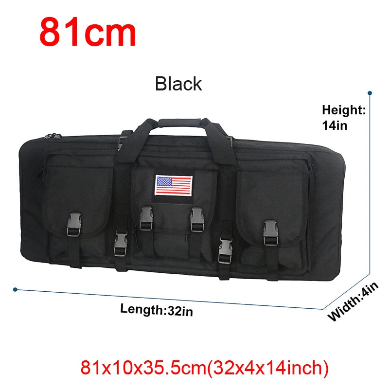 LQARMY Tactical Double Rifle Case with Molle Bag Sniper