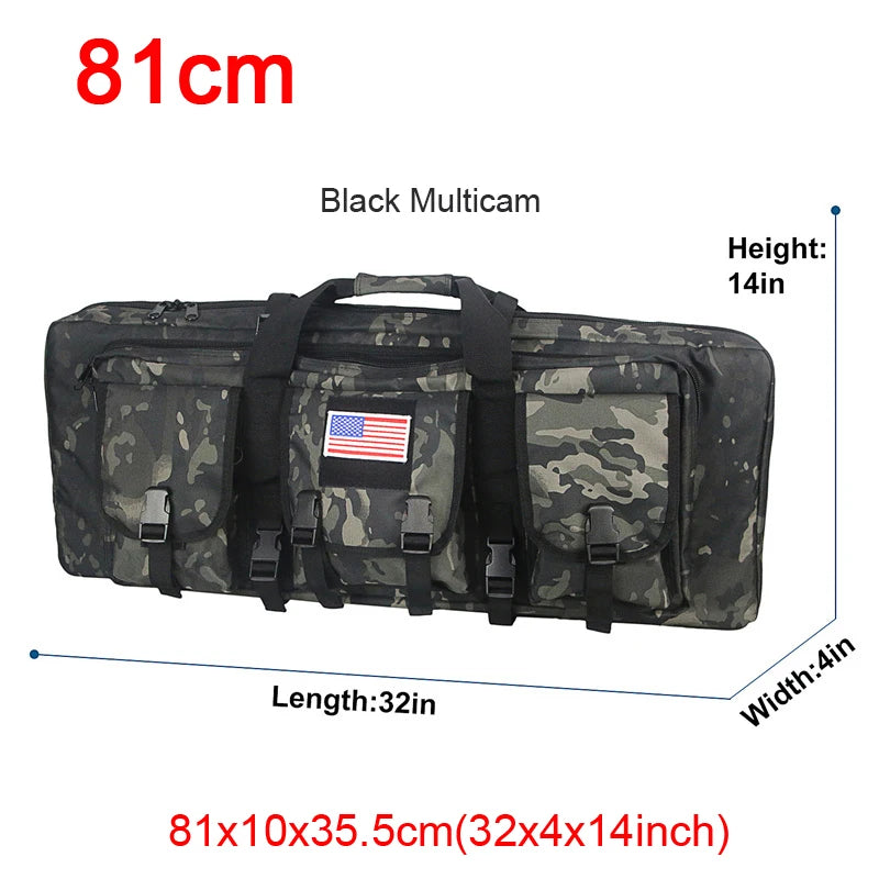 LQARMY Tactical Double Rifle Case with Molle Bag Sniper