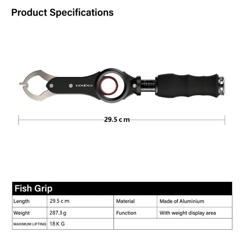 Gomexus Fish Lip Gripper With Scale 40 Lbs One Handed