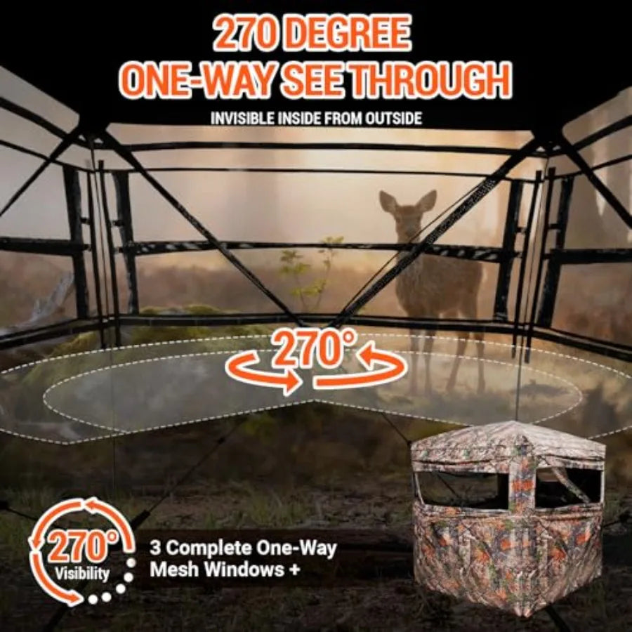 Ground Blind Pop Up Camouflage Tent 3 Person Foldable Shelter