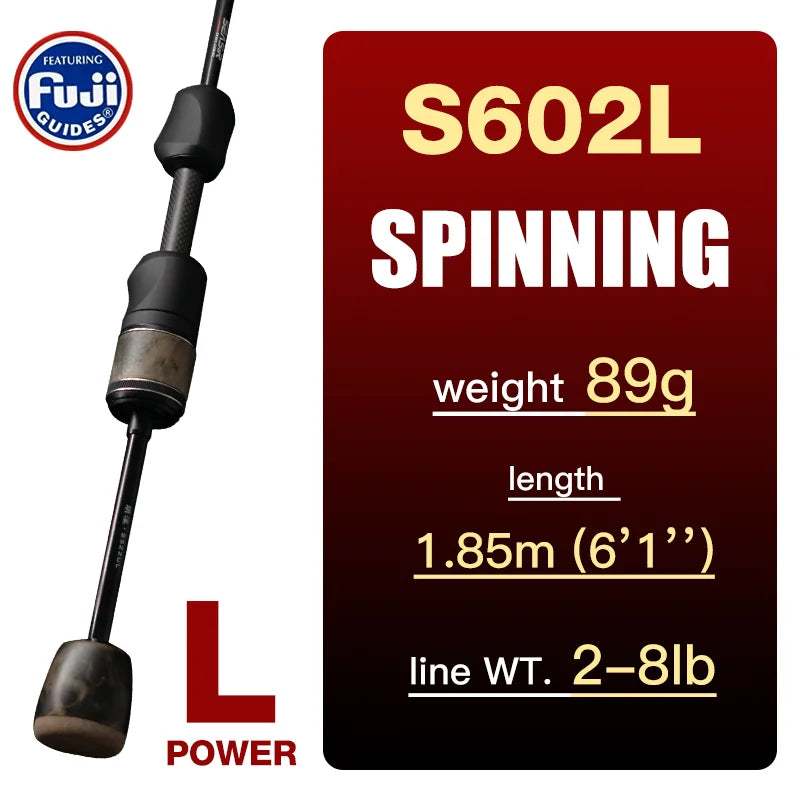 SeaSir Stream Spinning Baitcasting Rod Ultralight Carbon Handle