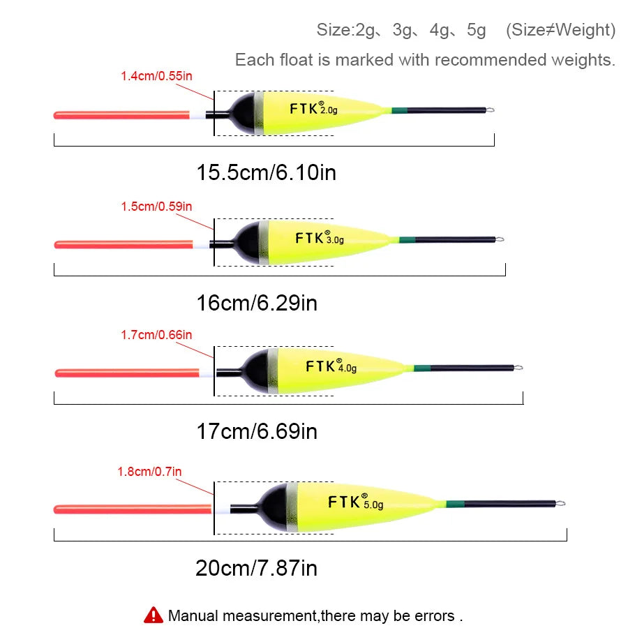 Shiqian Balcedarwood Carp Fishing Float Long Tail Drifting 5 Pieces