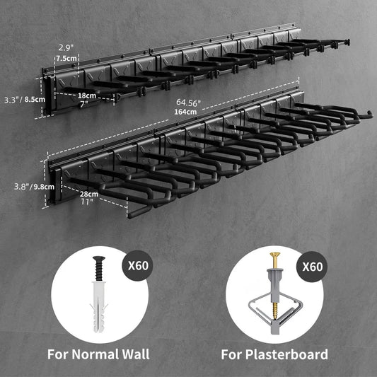 3/4/6/8/12 Slots Long Gun Rack Wall Mounted Shotgun Rack  Adjustable Rifle Storage Holder Rifle Racks 220 Lbs Load Storager