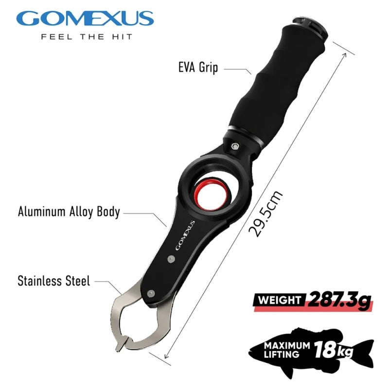 Gomexus Fish Lip Gripper With Scale 40 Lbs One Handed
