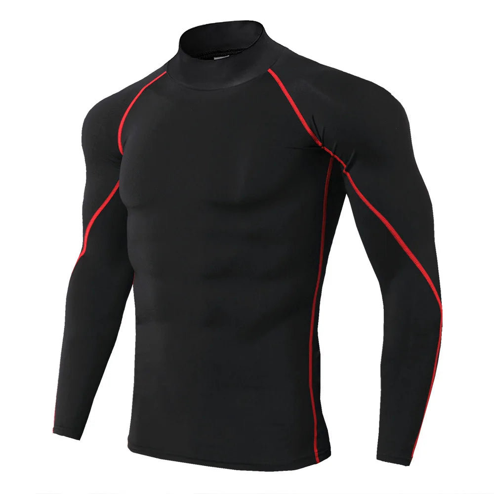 GACAYALLCN Mens Quick Dry Running T Shirt Long Sleeve Compression Top