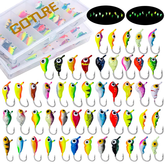 Goture Ice Fishing Jigs Set For Bass And Crappie Winter Jigging