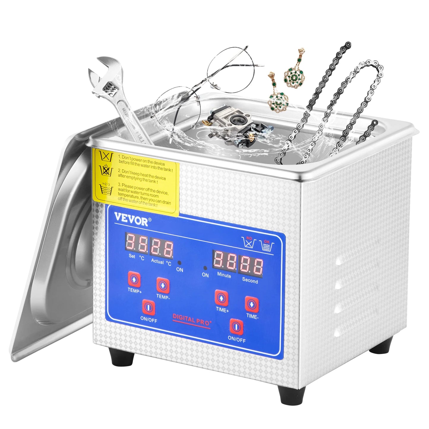SucceBuy Ultrasonic Cleaner For Dishes And Jewelry Cleaning