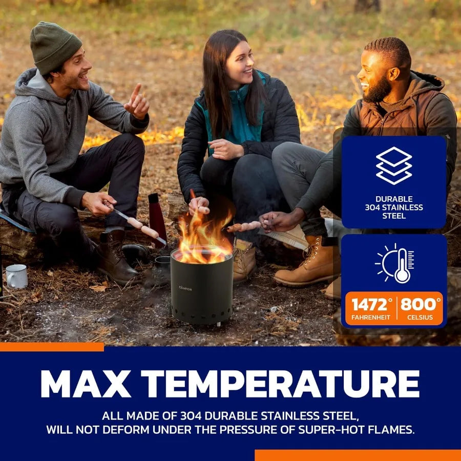 Smokeless Wood Burning Fire Pit Stove For Camping And Outdoor