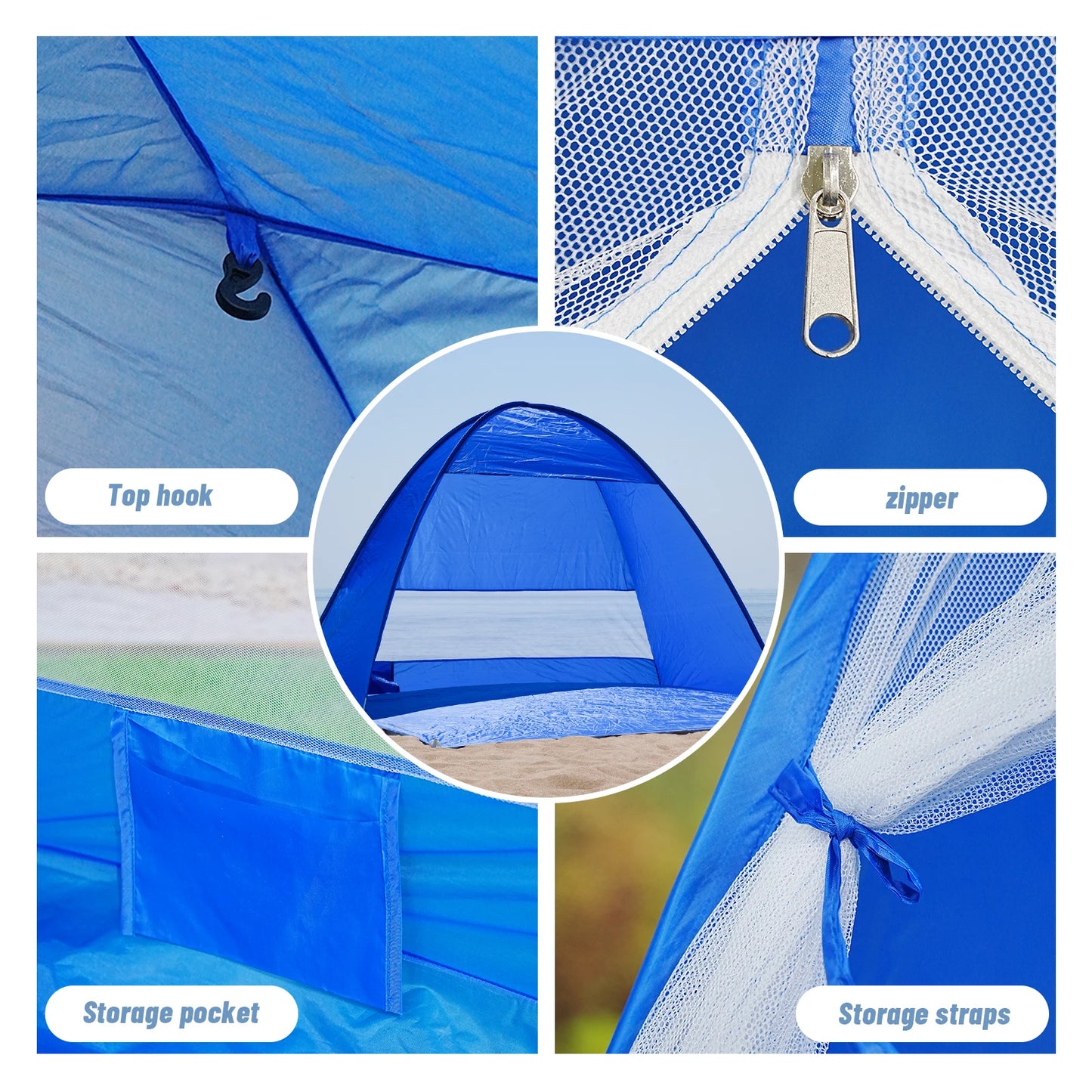 Pakicetus Pop Up Beach Tent With Handbag Compact Folding Design