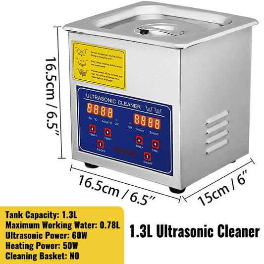 SucceBuy Ultrasonic Cleaner Portable Digital Timer For Jewelry Cleaning