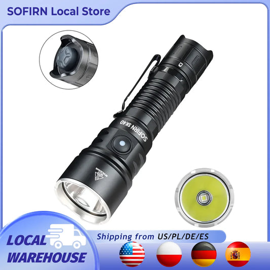 Sofirn SK40 SFT70 LED 3200lm Tactical Flashlight 21700 Rechargeable