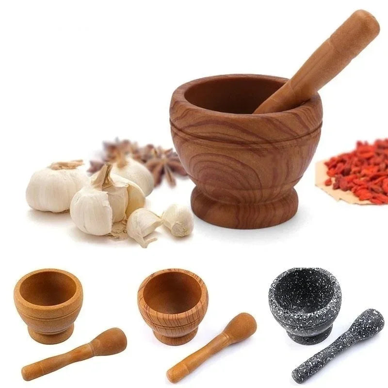 Resin Mortar And Pestle Set Garlic Herb Spice Grinder Bowl