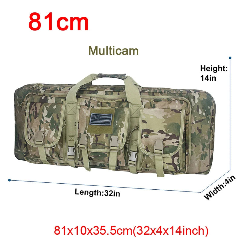 LQARMY Tactical Double Rifle Case with Molle Bag Sniper