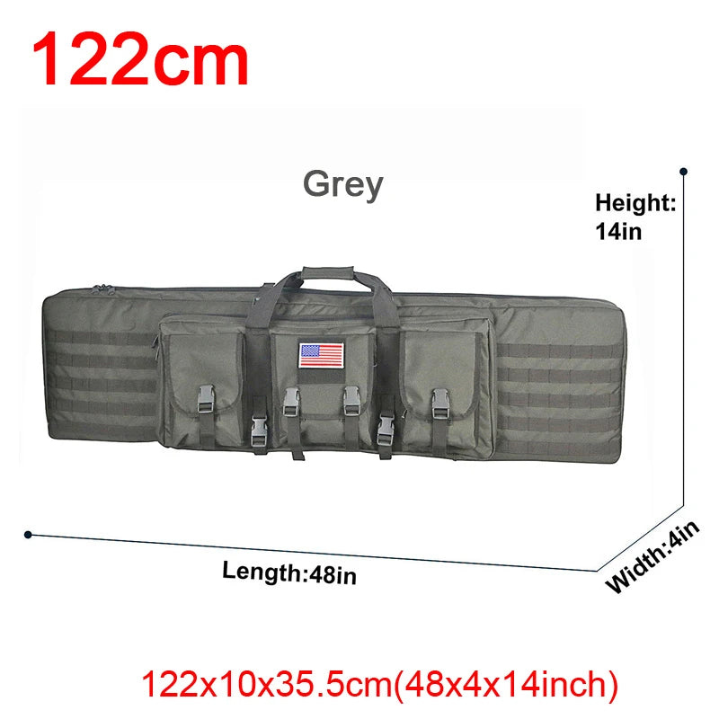 LQARMY Tactical Double Rifle Case with Molle Bag Sniper