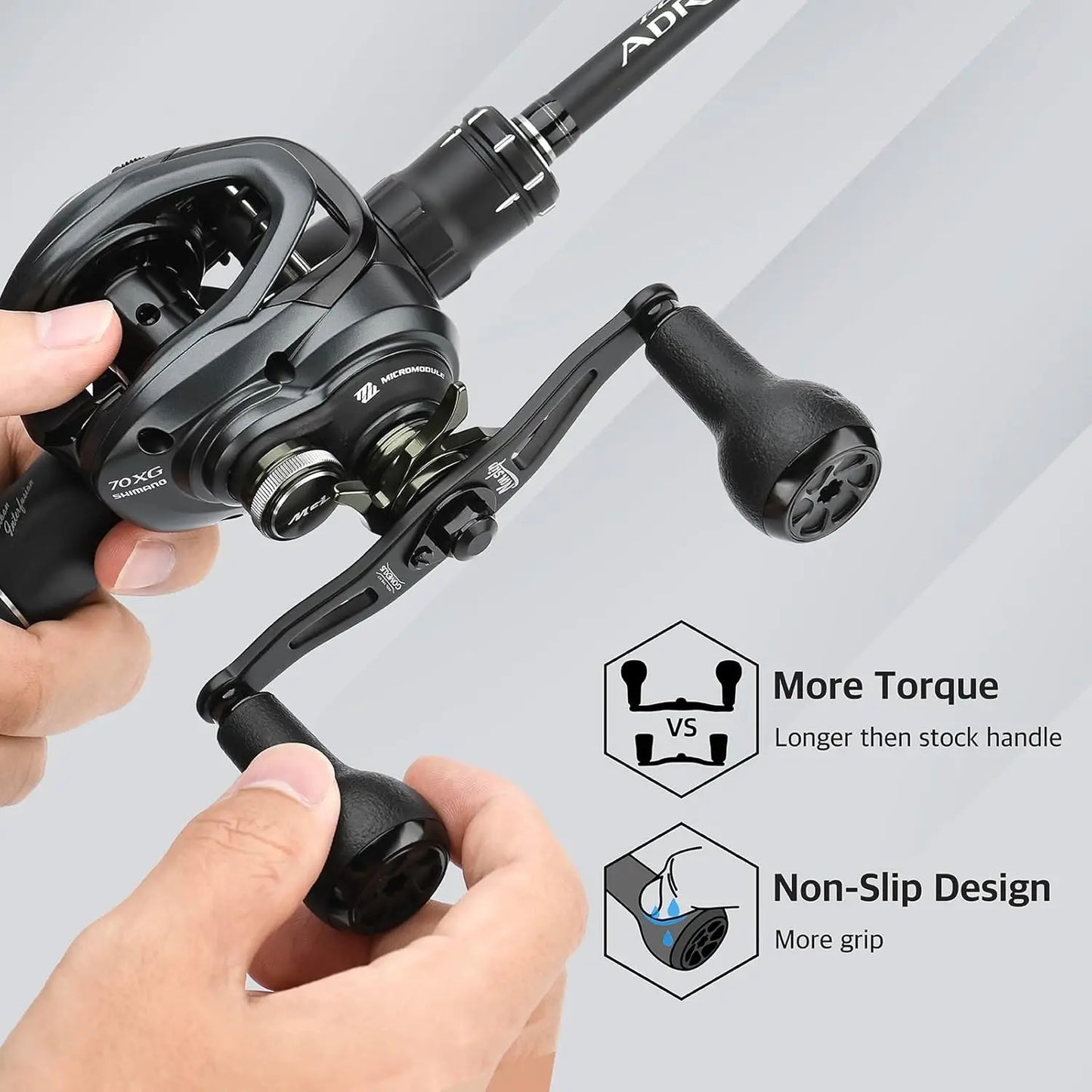 Gomexus Baitcasting Power Handle With TPE Knob For Reels