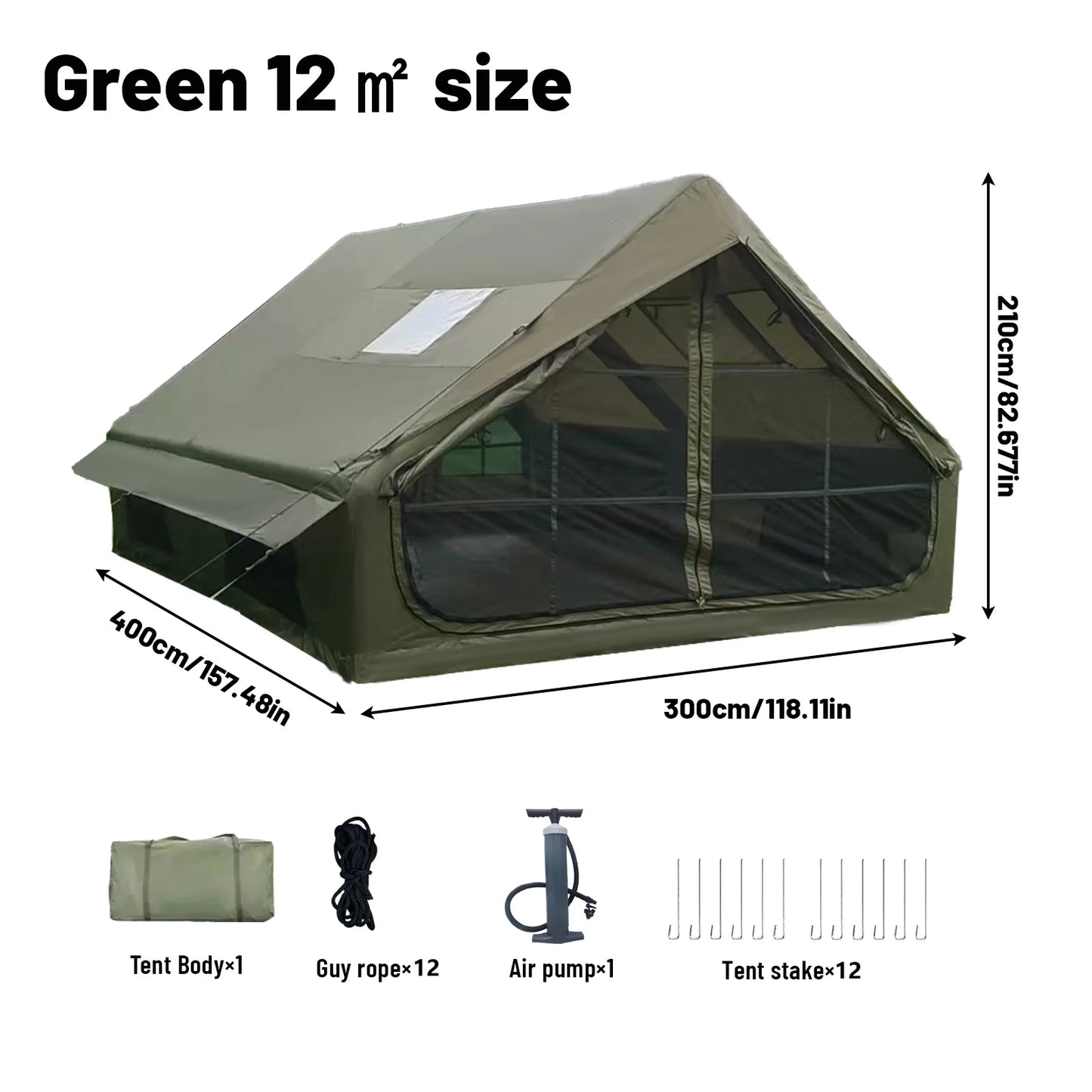 Pakicetus Inflatable Tent With Skylight Quick Setup 4 To 6 People