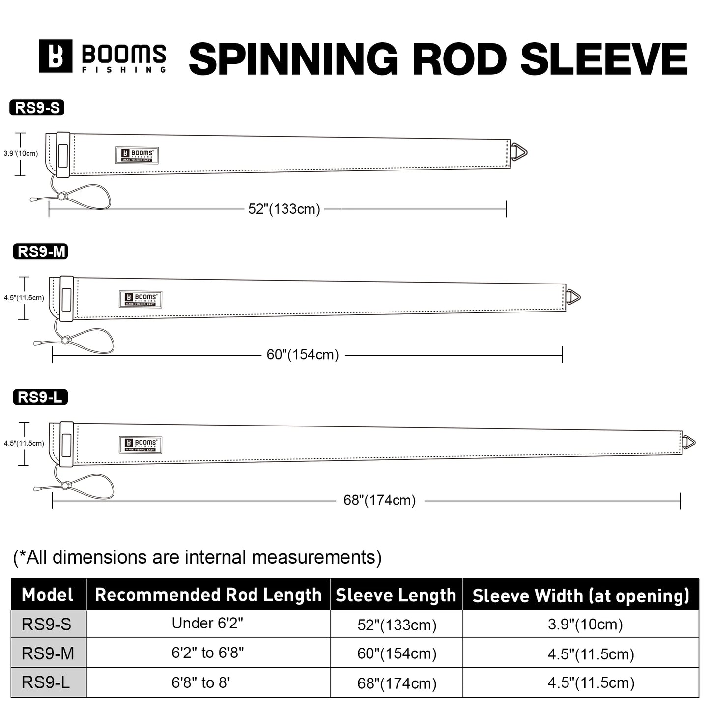 Booms Fishing Neoprene Rod Sleeve for Fishing Poles Protection