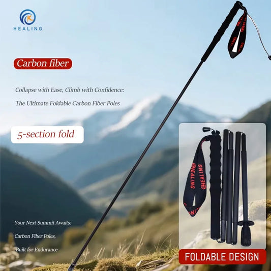 OKHEALING Ultra-Light Foldable Carbon Fiber Trekking Poles