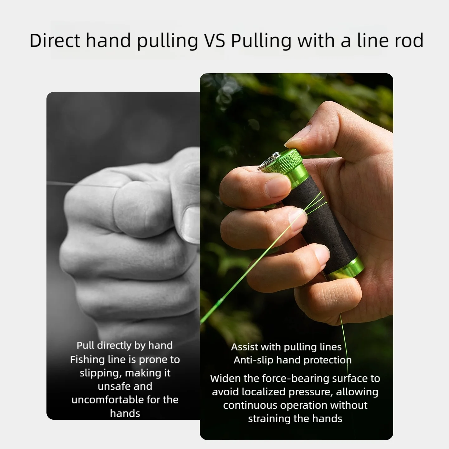 LINNHUE Line Pull Rod Aluminum Alloy Fishing Tool Anti Slip