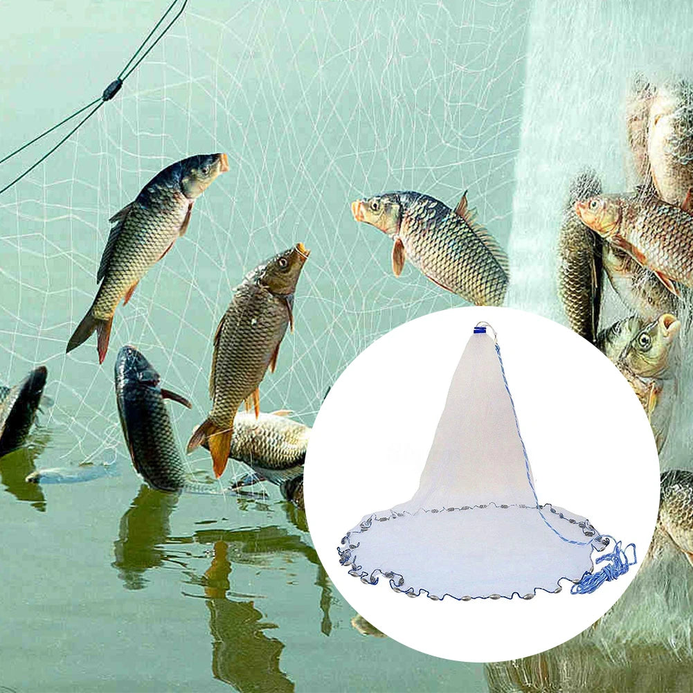 ALLOYSEED Fishing Cast Net Portable Hand Cast Net Pro