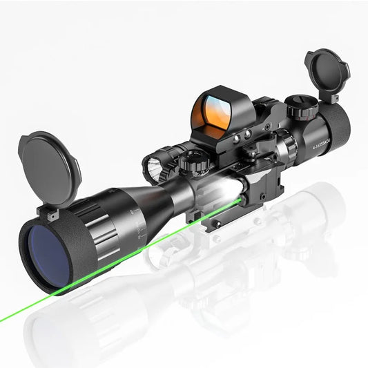 High Concerned Rifle Scope Combo With Illuminated Reticle And Laser
