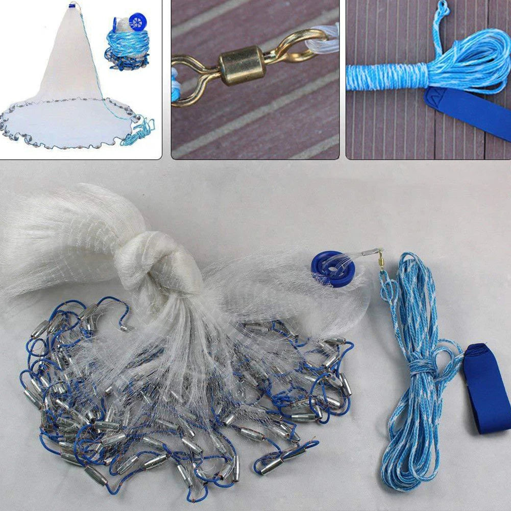 ALLOYSEED Fishing Cast Net Portable Hand Cast Net Pro