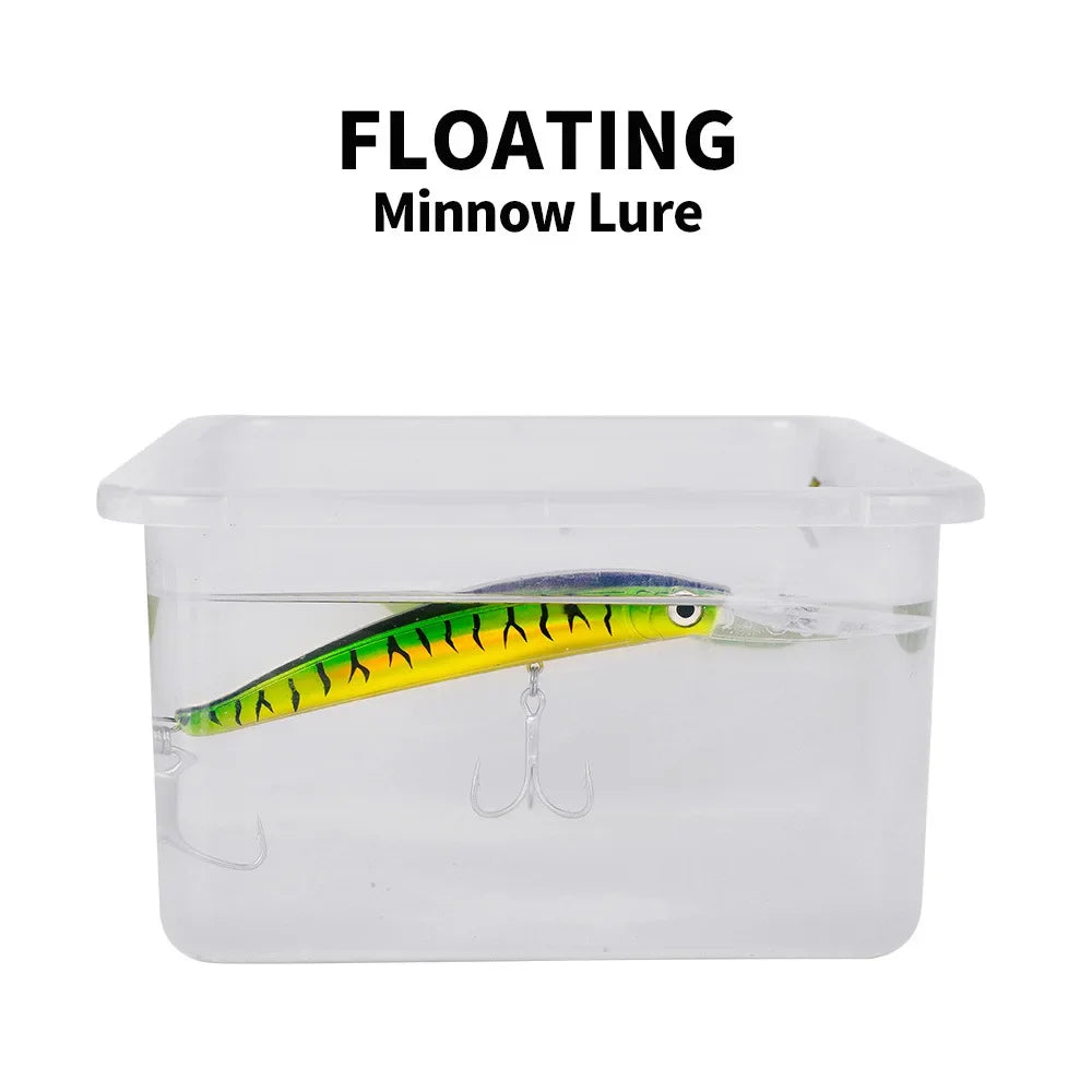 YTYIN Minnow Lure Deep Diving Hard Bait Wobbler Bass Pike