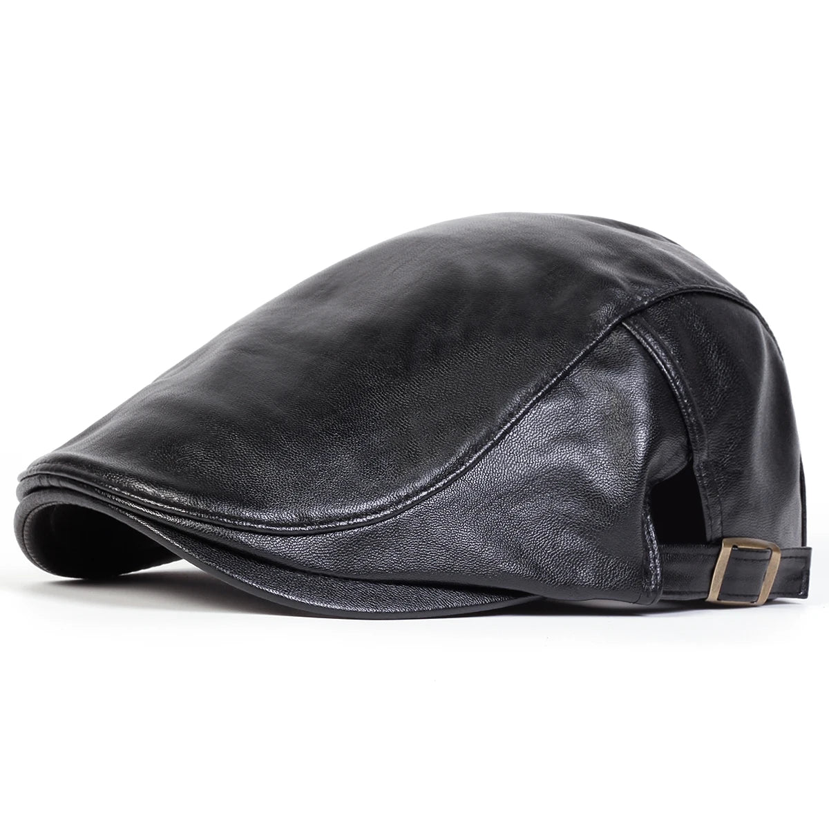 JAMONT Men Retro PU Leather Newsboy Cap For Casual Wear