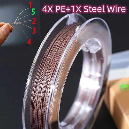 4 Strands Braided Steel Wire PE Multifilament Boat Fishing Line