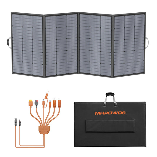 MHPOWOS 400W Foldable Solar Panel Power Backup for Outdoor RV Camping