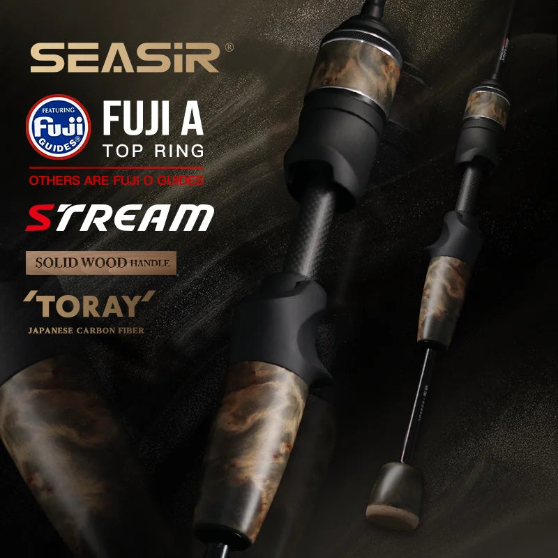 SeaSir Stream Spinning Baitcasting Rod Ultralight Carbon Handle