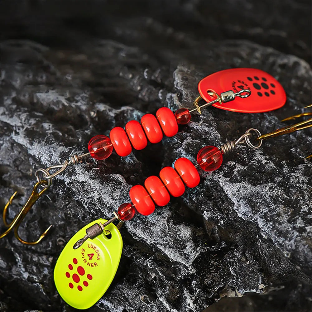 Metal Spoon Spinner Lure Set 5 Pcs With Tackle Box