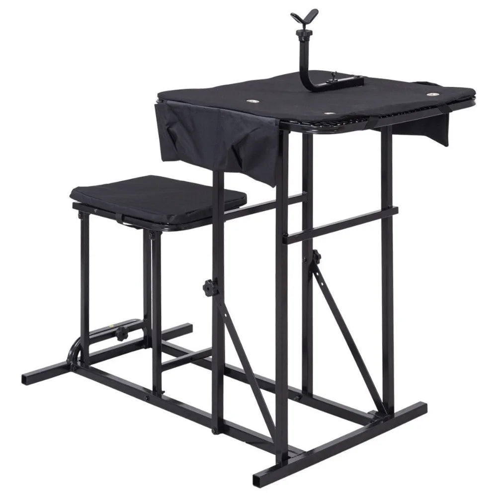 Folding Shooting Bench 300lbs Seat Height Adjustable Table Gun Rest Lightweight