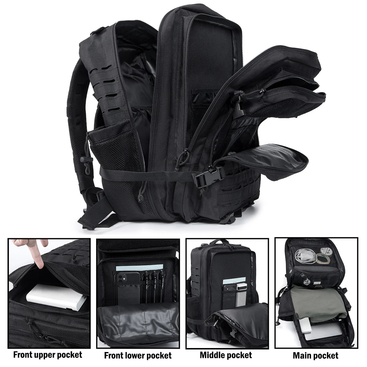 ReFire Gear Tactical Backpack Outdoor Hiking Travel With Cup Holder
