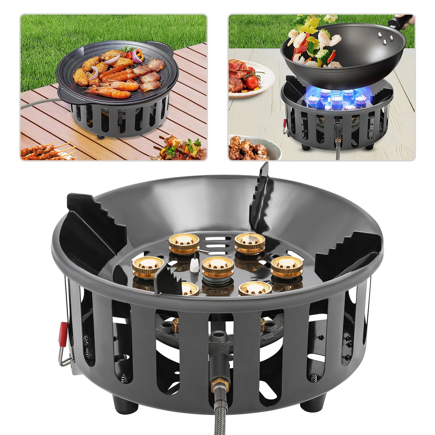 Portable Camping Stove 21000W High Power Gas Burner Windproof Ignition