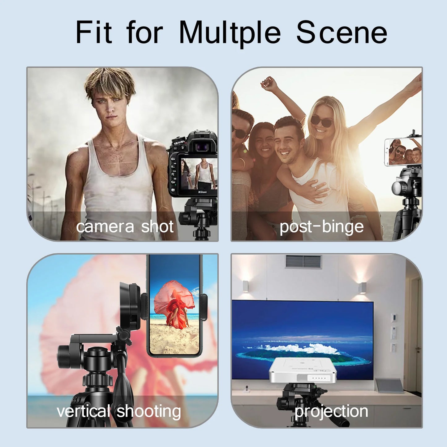 BAODEL Travel Digital Camera Tripod Pan Head Phone Mount DSLR