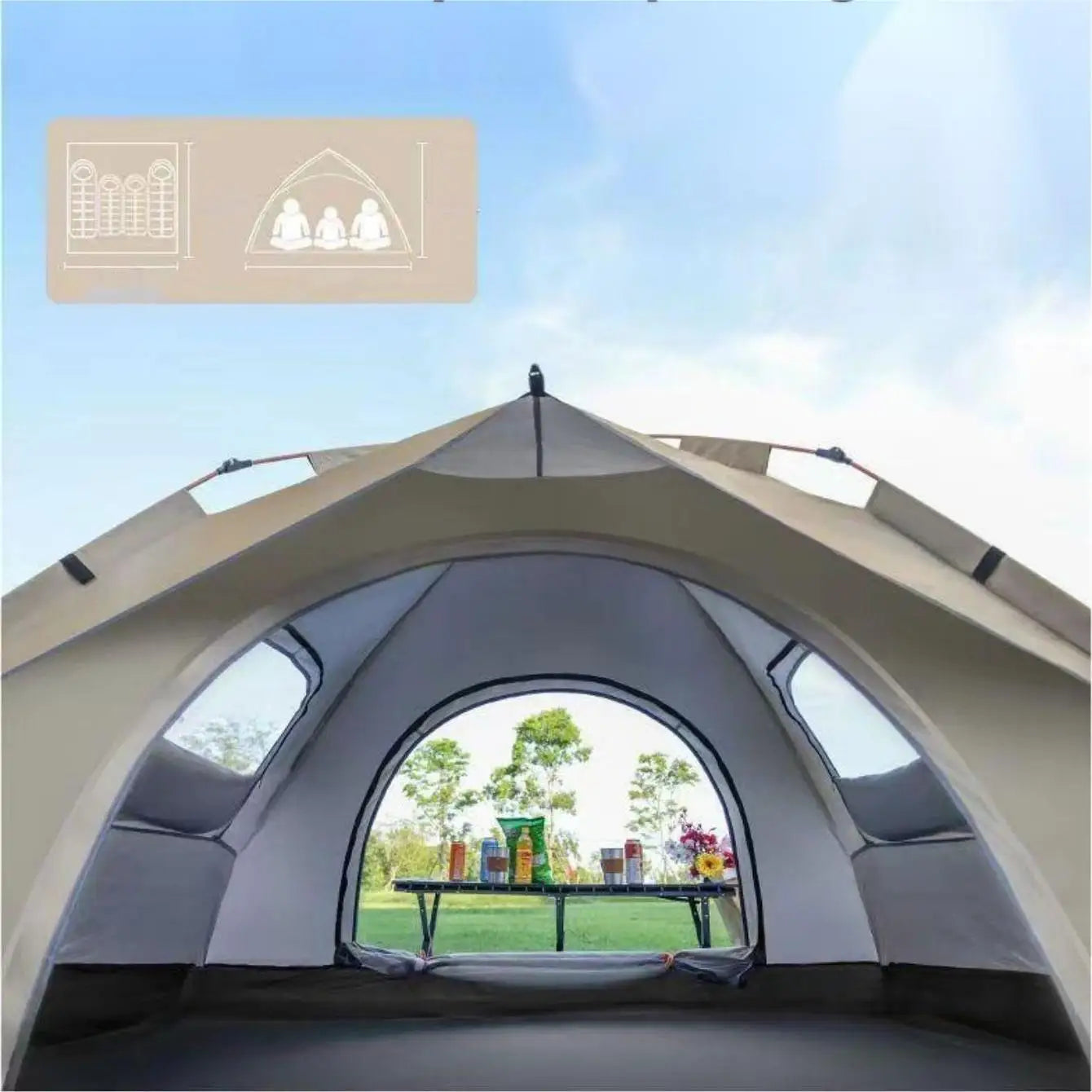 Pakicetus Outdoor Camping Tent Sunshade With Two Doors