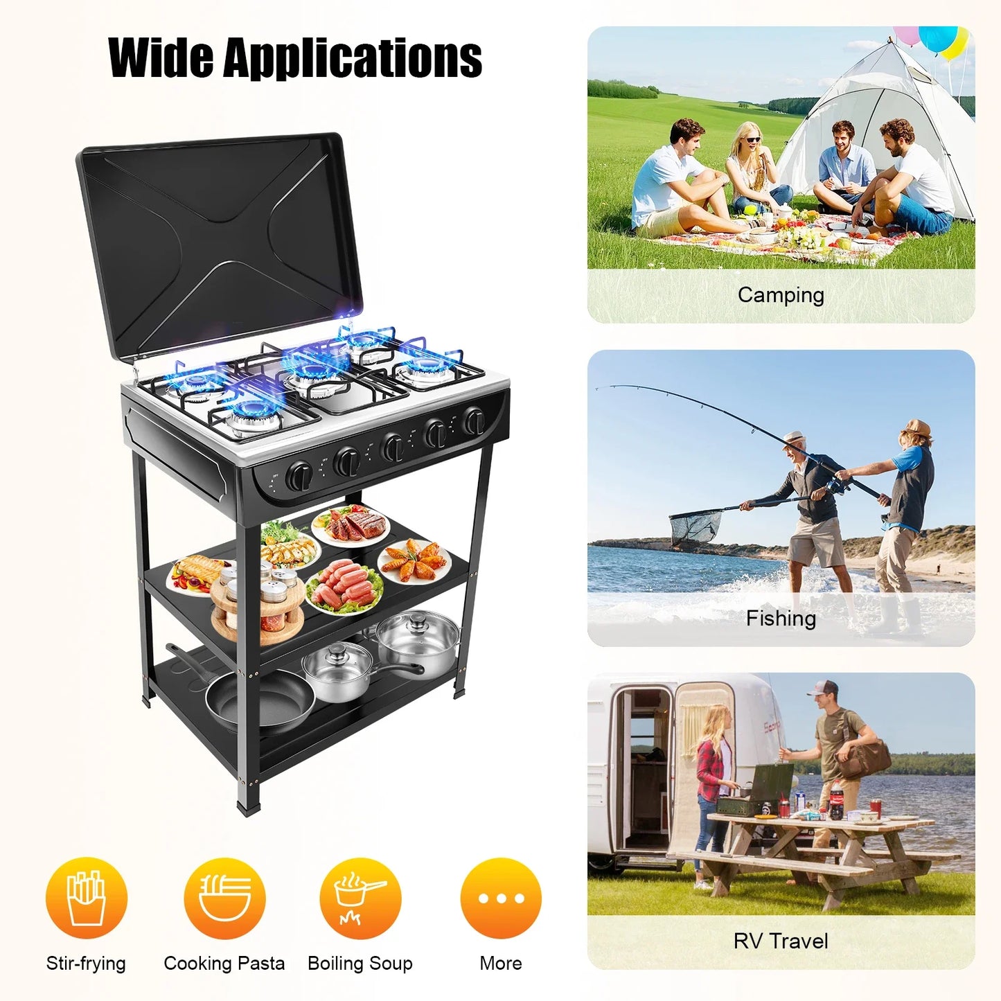 Disposable Five Burner Outdoor Gas Stove